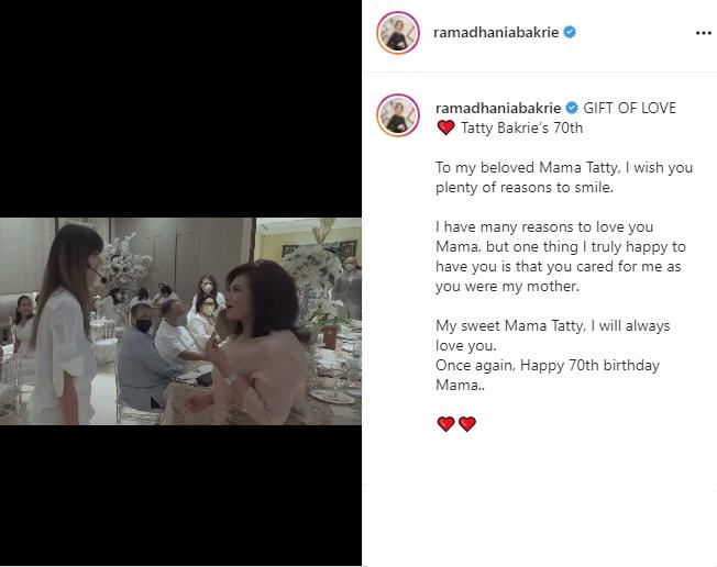 Potret Kedekatan Nia Ramdhani dan Mertua (Instagram/@ramadhaniabakrie)