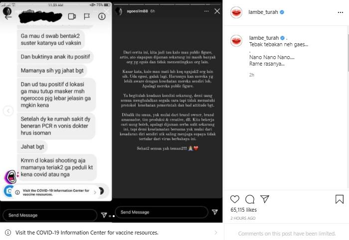 Artis inisial N maksa pemotretan saat positif COVID-19 (Instagram.com)