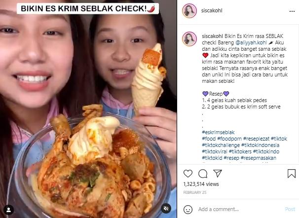 Kreasi es krim Sisca Kohl (Instagram.com)