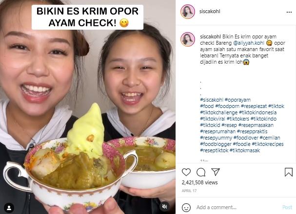Kreasi es krim Sisca Kohl (Instagram.com)