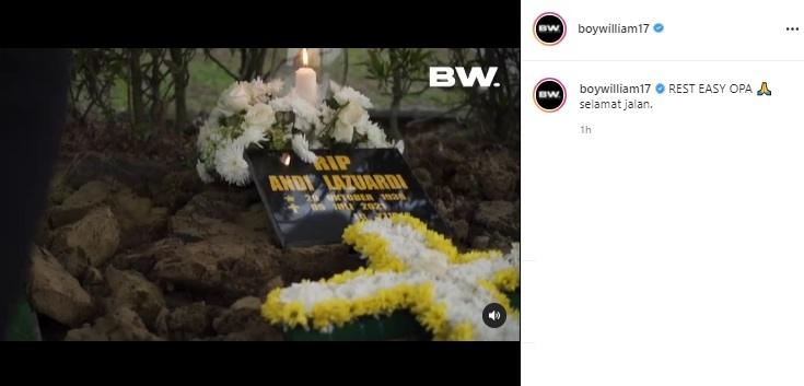 Kakek Boy William meninggal dunia. (Instagram/@boywilliam17)