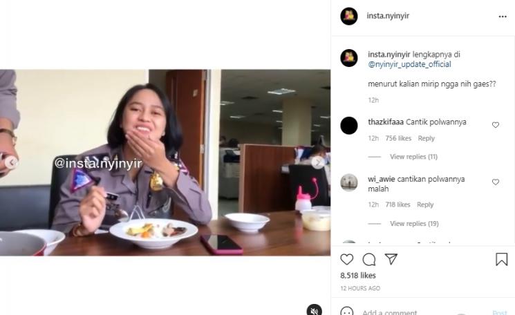 Polwan mirip Lesti Kejora (Instagram.com)