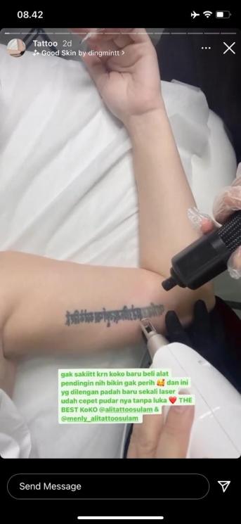 Potret Celine Evangelista Hapus Tato (Instagram/@celine_evangelista)