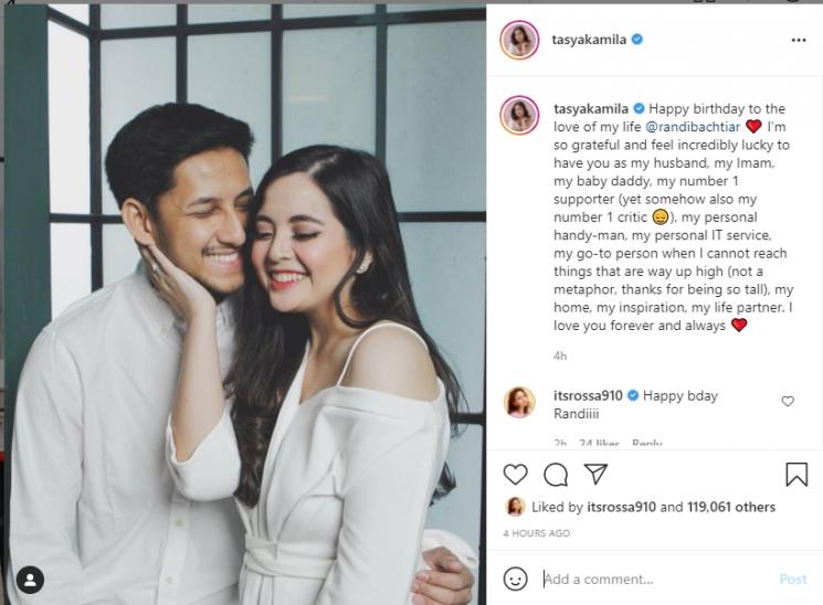 Tasya Kamila rayakan ulang tahun Randi Bachtiar. (Instagram/tasyakamila)
