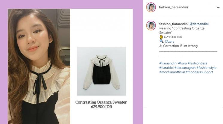 Potret OOTD Tiara Andini (Instagram/@tiaraandini/@fashion_tiaraandini)