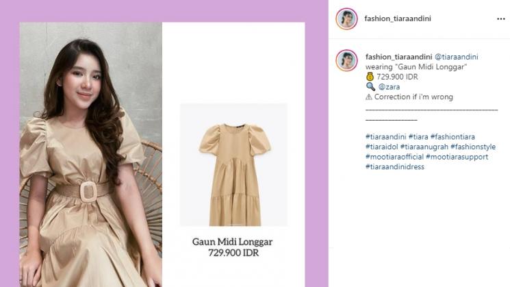 Potret OOTD Tiara Andini (Instagram/@tiaraandini/@fashion_tiaraandini)