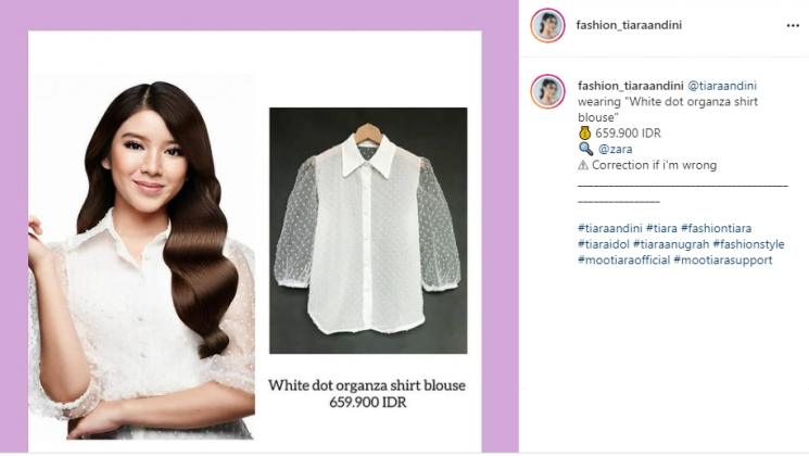 Potret OOTD Tiara Andini (Instagram/@tiaraandini/@fashion_tiaraandini)