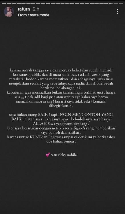 Ratu Rizky Nabila (Instagram/@raturn)