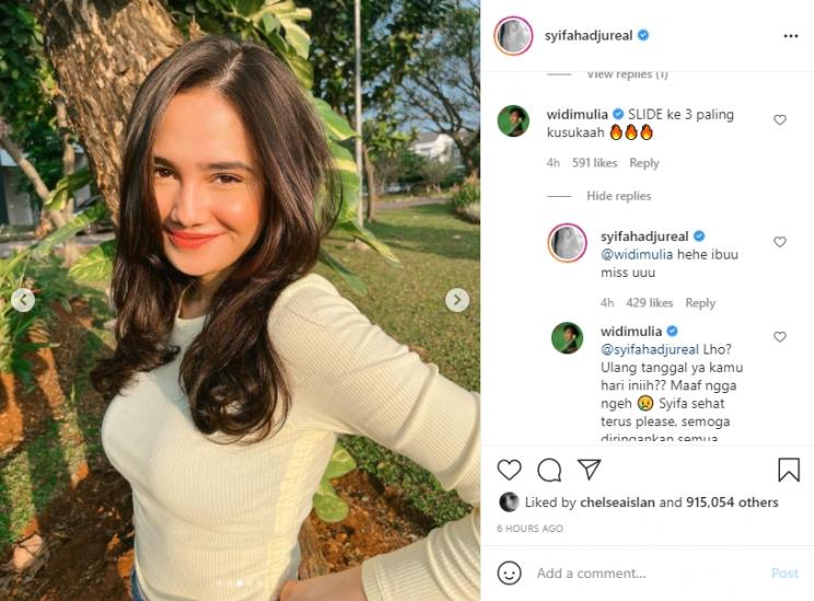 Syifa Hadju ulang tahun. (Instagram/syifahadjureal)