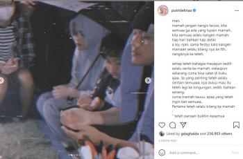 Putri Delina curhat kangen mama Lina Jubaedah. (Instagram/putridelinaa)