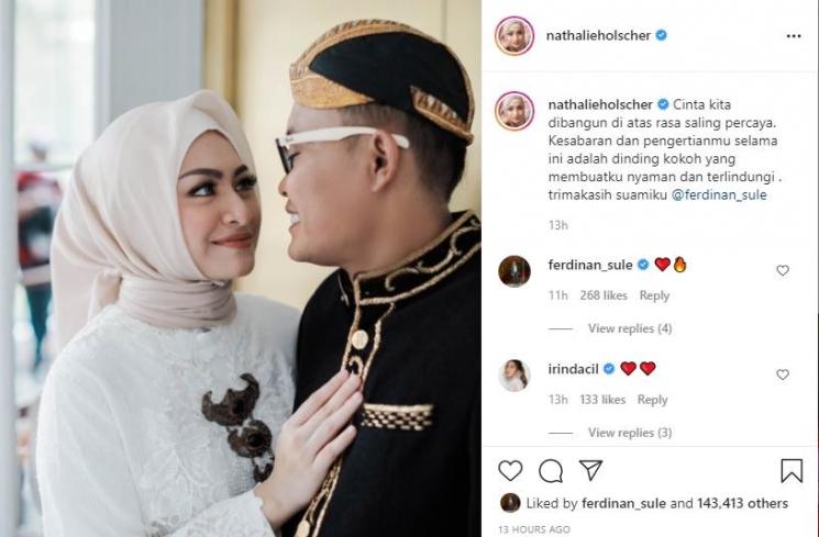 Kemesraan Nathalie Holscher dan Sule. (Instagram/nathalieholscher)