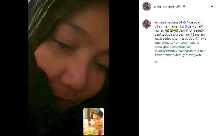 Armand Maulana rayakan ultah istri virtual. (Instagram/@armandmaulana04)