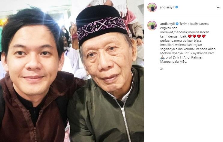 Ayah Andi Arsyil meninggal dunia. (Instagram/@andiarsyil)