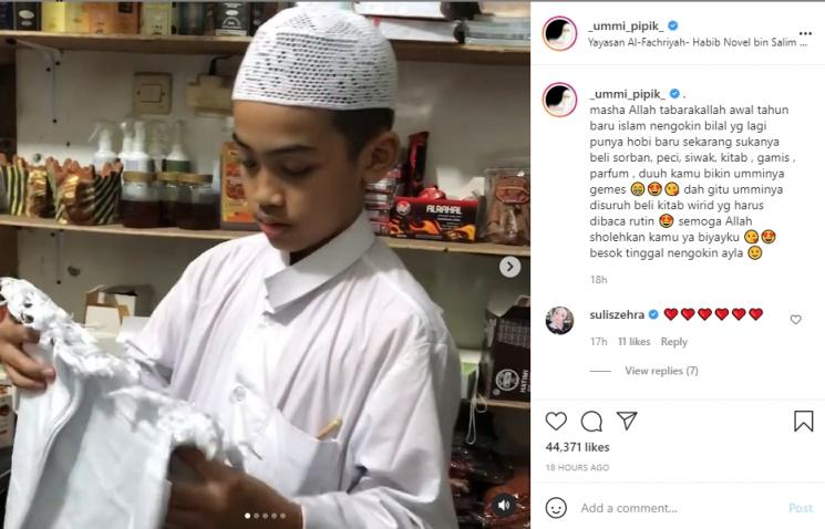 Umi Pipik Terenyuh Lihat Hobi Baru Anaknya. (Instagram/_ummi_pipik_)