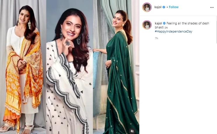 Artis Bollywood Rayakan Hari Kemerdekaan India (Instagram/@kajol)