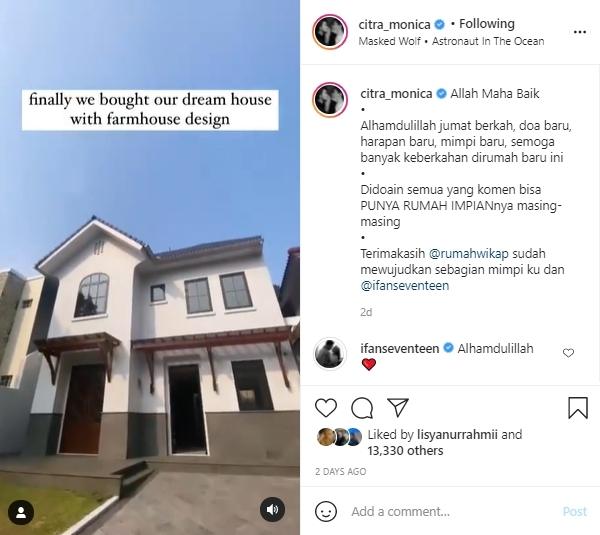 Potret Rumah Baru Ifan Seventeen (Instagram/@citra_monica)