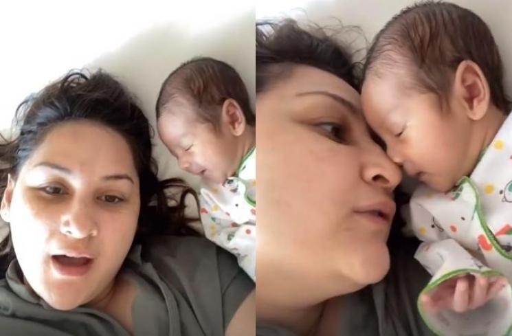 Potret Mona Ratuliu Momong Keponakan (Instagram/@monaratuliu)