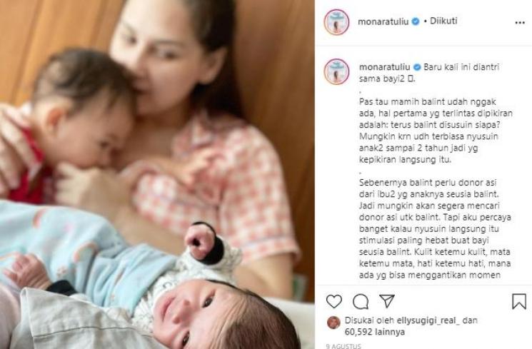 Mona Ratuliu bersama baby balint dan Numa (Instagram.com)
