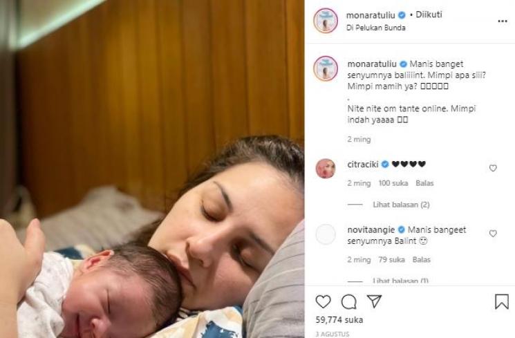 Mona Ratuliu bersama baby balint (Instagram.com)