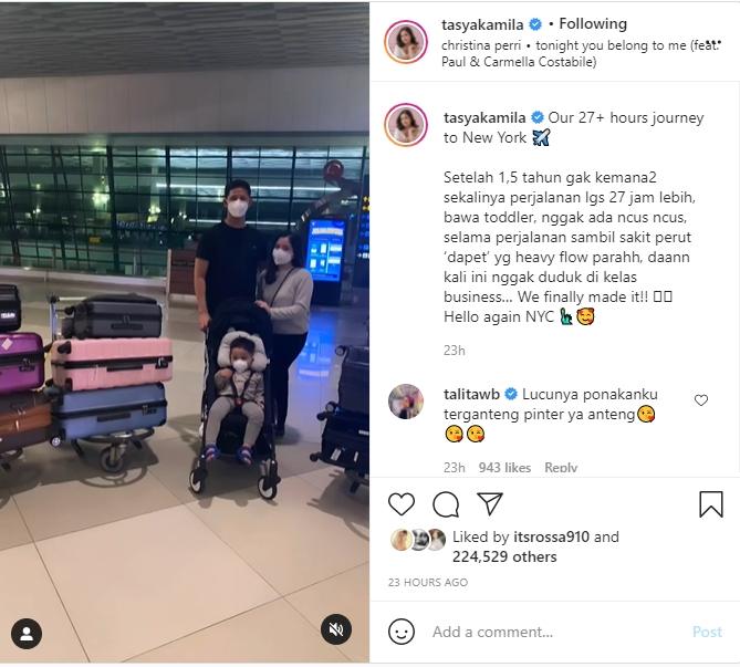 Momen Tasya Kamila ke New York (Instagram/@tasyakamila)