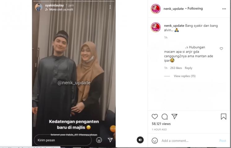 Henny Rahman dan Alvin Faiz bertemu Syakir Daulay. (Instagram/syakirdaulay/nenk_update)