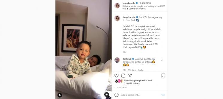 Momen Tasya Kamila ke New York (Instagram/@tasyakamila)
