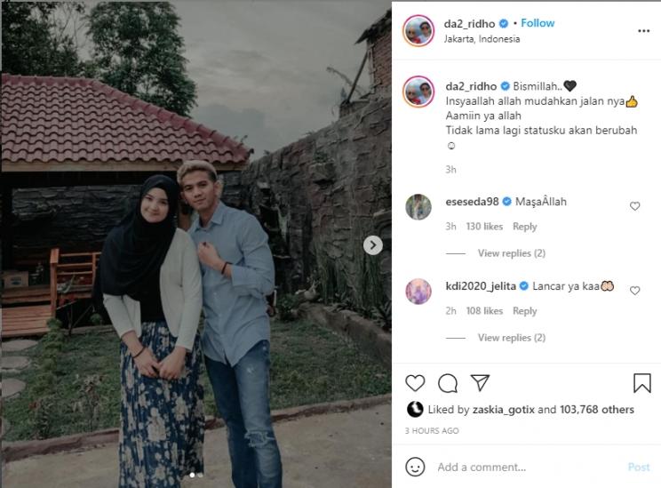 Ridho DA dan pacar. (Instagram/da2_ridho)