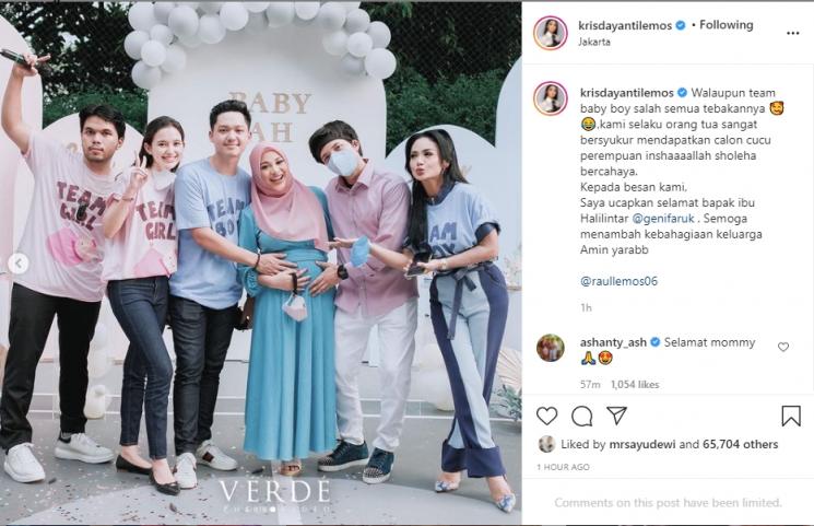 Atta Halilintar dan Aurel Hermansyah umumkan jenis kelamin calon anak. (Instagram/krisdayantilemos)
