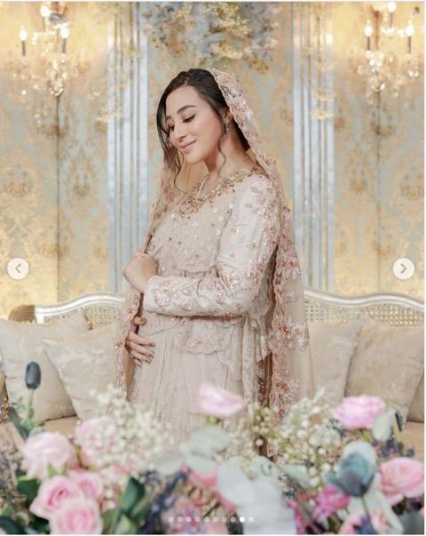 Baby bump Margin Wieheerm (Instagram/@aldiphoto) 