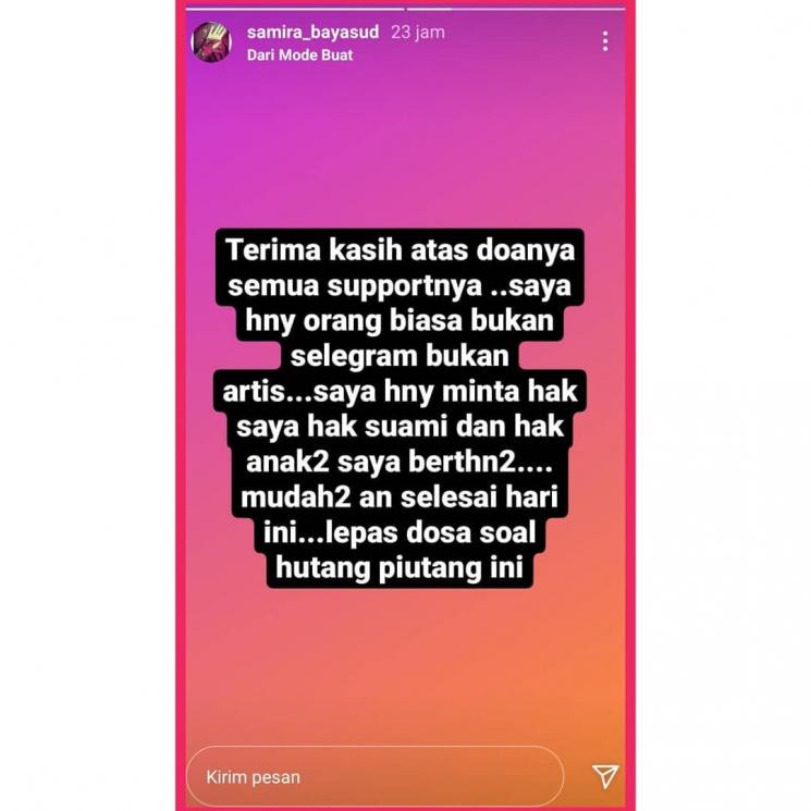 Orang tagih utang ke Medina Zein. (Instagram)