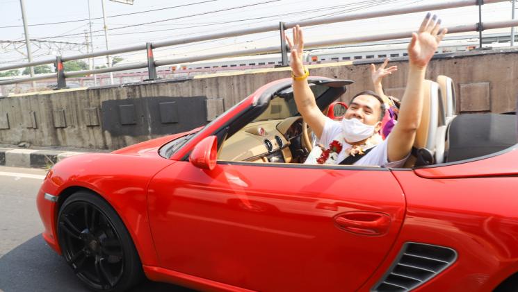 Saipul Jamil bebas dan meninggalkan Lapas Cipinang. [MataMata.com/Alfian Winanto]