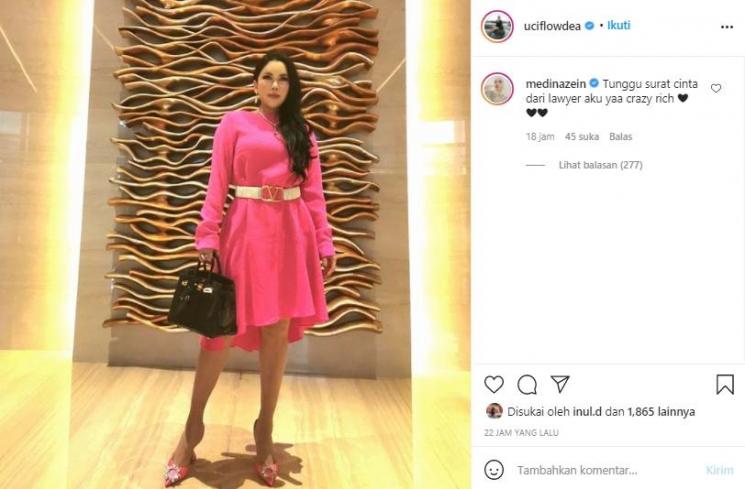 Komentar Medina Zein di postingan Uci Flowdea (instagram.com)