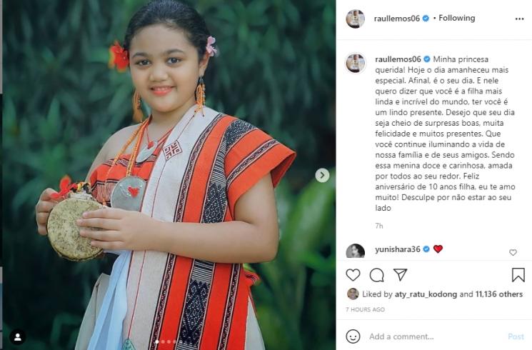 Raul Lemos rayakan ulang tahun Amora Lemos. (Instagram/raullemos06)