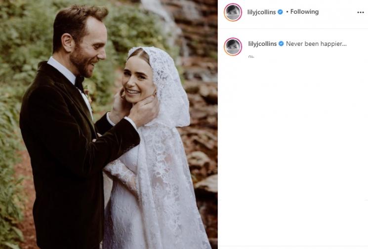 Lily Collins dan Charlie McDowell menikah (Instagram/@lilyjcollins)