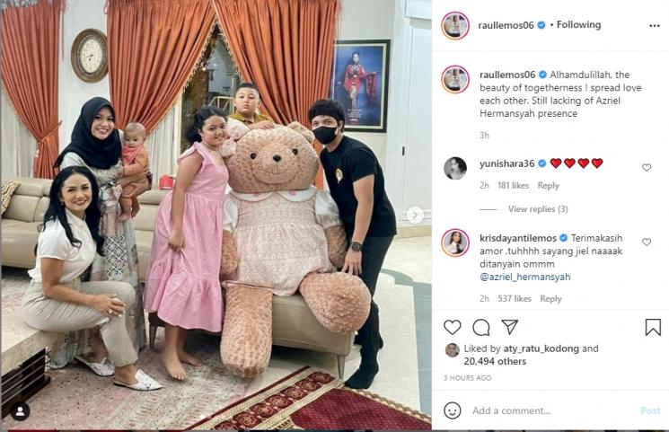 Atta Halilintar dan Aurel Hermansyah rayakan ultah Amora Lemos. (Instagram/raullemos06)