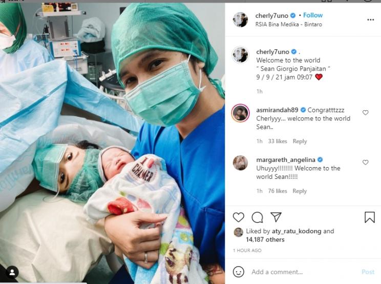 Cherly Juno melahirkan anak kedua. (Instagram/cherly7uno)