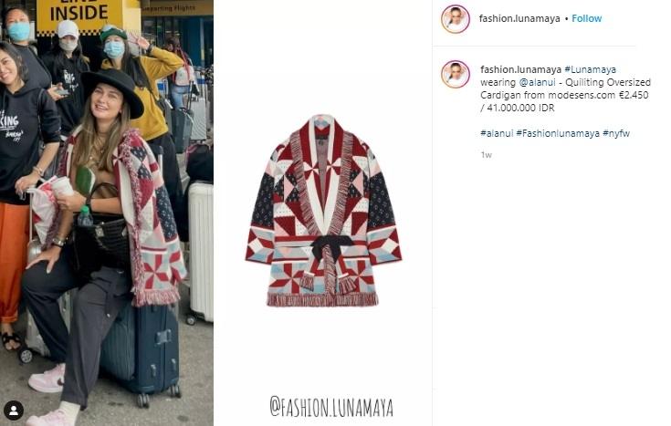 Harga Outfit Luna Maya di New York (Instagram/@fashion.lunamaya)