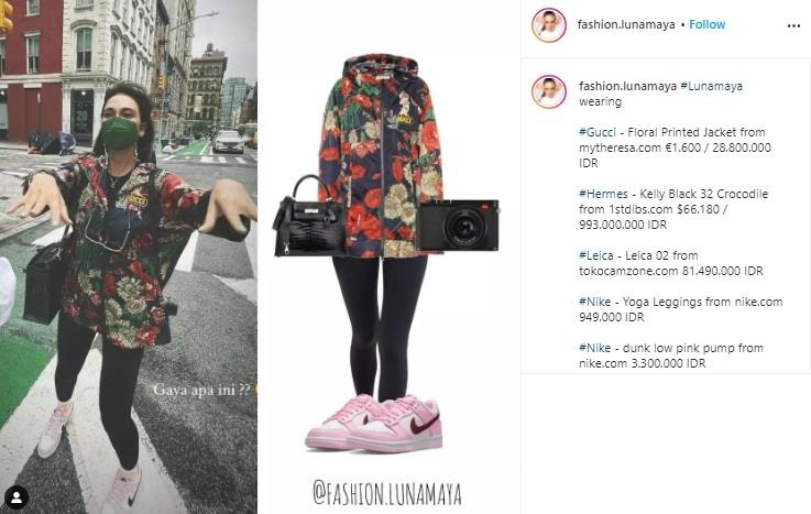 Harga Outfit Luna Maya di New York (Instagram/@fashion.lunamaya)