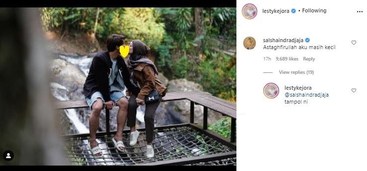 Lesti Kejora pamer foto ciuman. (Instagram/@lestykejora)