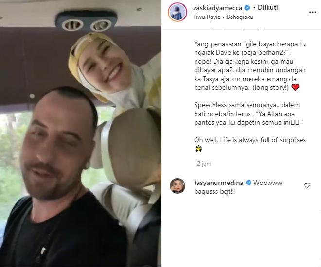 Zaskia Adya Mecca dan Dave The Moffats (Instagram/@zaskiadyamecca)