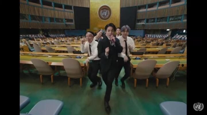 BTS tampil di acara PBB. (YouTube/United Nations)