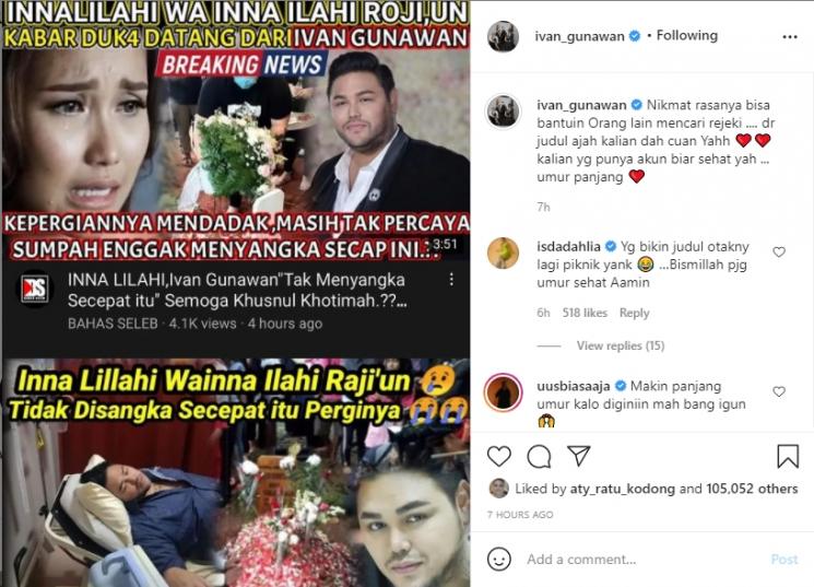 Ivan Gunawan diberitakan meninggal dunia. (Instagram/ivan_gunawan)