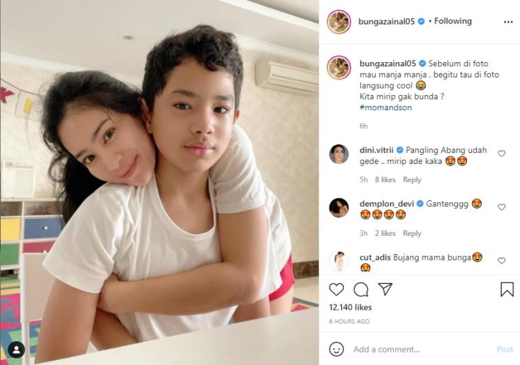 Bunga Zainal dan Karan pamer momen manja. (Instagram/bungazainal05)