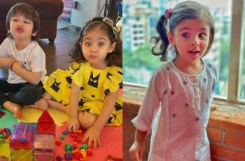 7 Potret Inaaya Naumi Kemmu Sepupu Taimur Ali Khan, Mirip dan Gemes Abis!