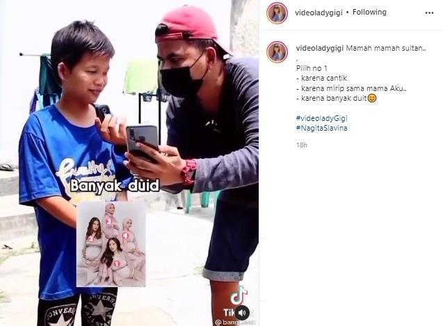 Video bocil pilih Nagita Slavina. (Instagram)