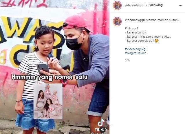 Video bocil pilih Nagita Slavina. (Instagram)