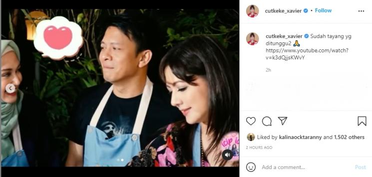 Dina Lorenza bersama Ariel NOAH. (Instagram/cutkeke_xavier)