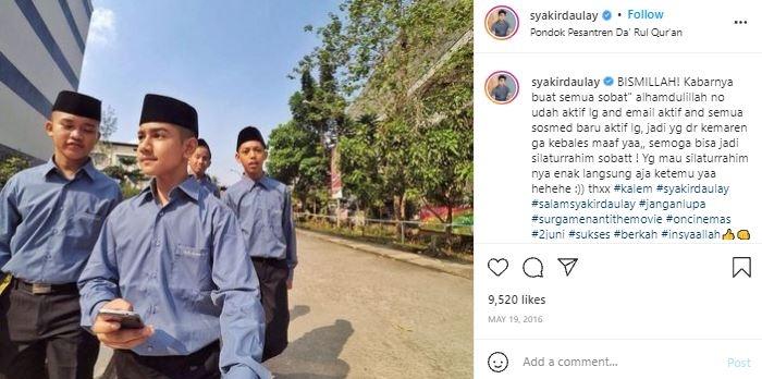 Syakir Daulay saat masih nyantri. (Instagram/@syakirdaulay)