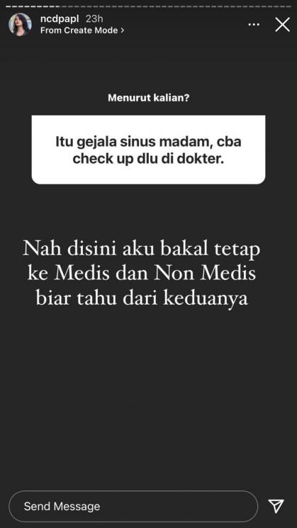 Nora Alexandra alami kejadian aneh. (Instagram/ncdpapl)