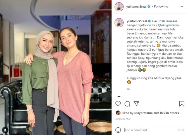 Yulita MasterChef Ungkap Sifat Asli Ussy Sulistiawaty. (Instagram/yulitamci5real)